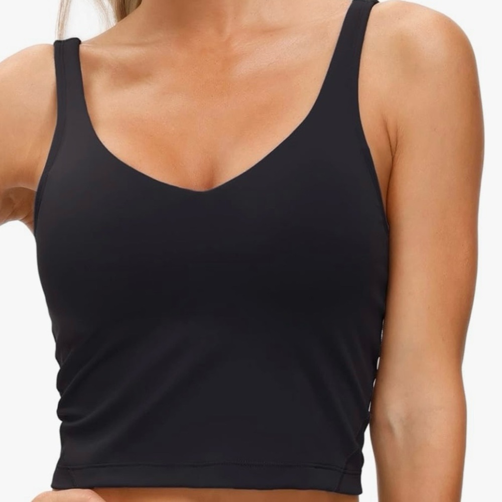 The Gym People Black Cropped Top Sports Bra for Women NWT size‎ medium